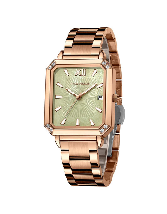 MINIFOCUS 0472 luxe carré dame montre à quartz de haute qualité en acier inoxydable bande étanche vintage concis décontracté couple montre